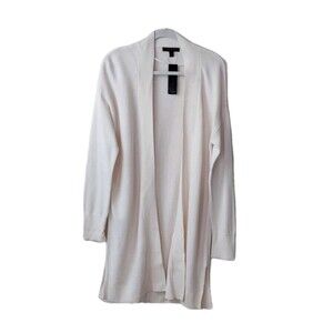 Banana Republic Open Front Long Line Cotton Blend Beige Cardigan Women's Sz L